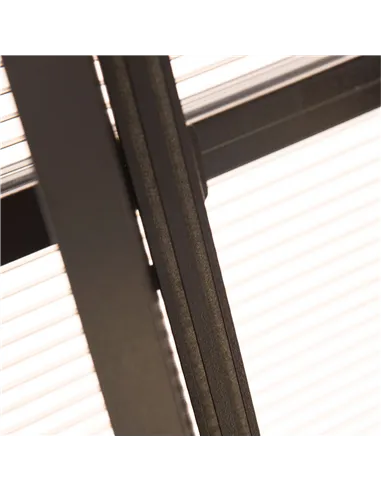 Outsunny 3 x 3.6(m) Hardtop Gazebo Canopy with Polycarbonate Roof and Aluminium Frame, Garden Pavilion with Mosquito Netting and