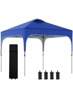 Outsunny 3 x 3(M) Pop Up Gazebo, UPF 50+ Foldable Canopy Tent with Wheeled Carrybag, 4 Leg Weight Bags, Height Adjustable Marque