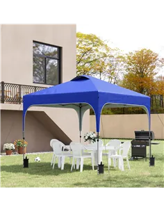 Outsunny 3 x 3(M) Pop Up Gazebo, UPF 50+ Foldable Canopy Tent with Wheeled Carrybag, 4 Leg Weight Bags, Height Adjustable Marque 2