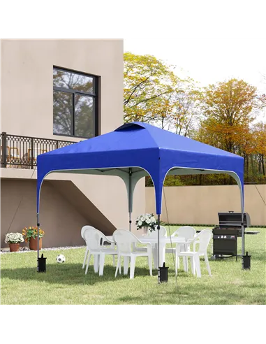 Outsunny 3 x 3(M) Pop Up Gazebo, UPF 50+ Foldable Canopy Tent with Wheeled Carrybag, 4 Leg Weight Bags, Height Adjustable Marque