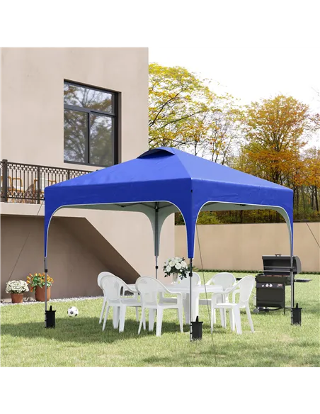 Outsunny 3 x 3(M) Pop Up Gazebo, UPF 50+ Foldable Canopy Tent with Wheeled Carrybag, 4 Leg Weight Bags, Height Adjustable Marque