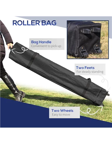 Outsunny 3 x 3(M) Pop Up Gazebo, UPF 50+ Foldable Canopy Tent with Wheeled Carrybag, 4 Leg Weight Bags, Height Adjustable Marque