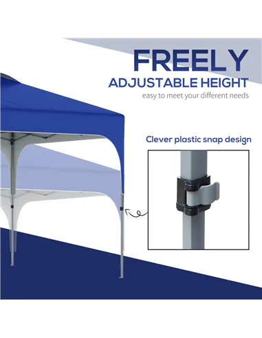 Outsunny 3 x 3(M) Pop Up Gazebo, UPF 50+ Foldable Canopy Tent with Wheeled Carrybag, 4 Leg Weight Bags, Height Adjustable Marque
