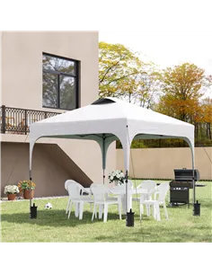 Outsunny 3 x 3(M) Pop Up Gazebo, UPF 50+ Foldable Canopy Tent with Wheeled Carrybag, 4 Leg Weight Bags, Height Adjustable Marque 2