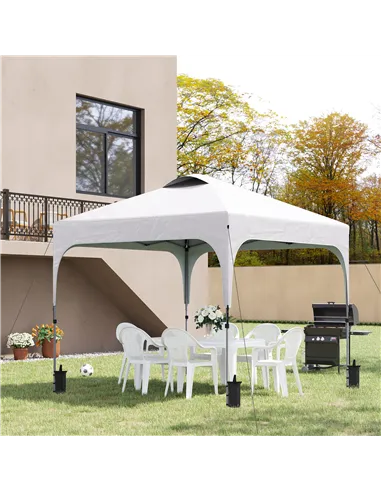 Outsunny 3 x 3(M) Pop Up Gazebo, UPF 50+ Foldable Canopy Tent with Wheeled Carrybag, 4 Leg Weight Bags, Height Adjustable Marque