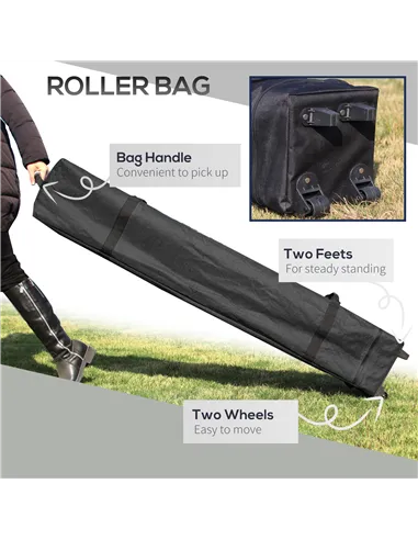 Outsunny 3 x 3(M) Pop Up Gazebo, UPF 50+ Foldable Canopy Tent with Wheeled Carrybag, 4 Leg Weight Bags, Height Adjustable Marque