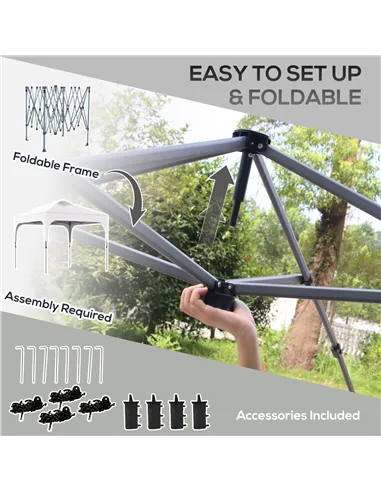 Outsunny 3 x 3(M) Pop Up Gazebo, UPF 50+ Foldable Canopy Tent with Wheeled Carrybag, 4 Leg Weight Bags, Height Adjustable Marque