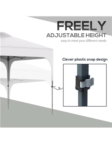 Outsunny 3 x 3(M) Pop Up Gazebo, UPF 50+ Foldable Canopy Tent with Wheeled Carrybag, 4 Leg Weight Bags, Height Adjustable Marque