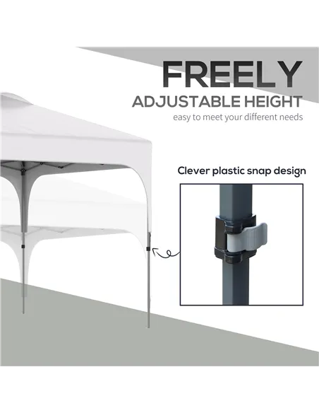 Outsunny 3 x 3(M) Pop Up Gazebo, UPF 50+ Foldable Canopy Tent with Wheeled Carrybag, 4 Leg Weight Bags, Height Adjustable Marque
