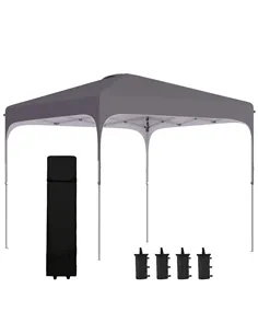 Outsunny 3 x 3(M) Pop Up Gazebo, UPF 50+ Foldable Canopy Tent with Wheeled Carrybag, 4 Leg Weight Bags, Height Adjustable Marque
