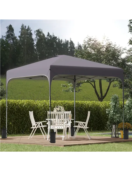Outsunny 3 x 3(M) Pop Up Gazebo, UPF 50+ Foldable Canopy Tent with Wheeled Carrybag, 4 Leg Weight Bags, Height Adjustable Marque
