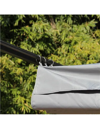 Outsunny 3.5M X 3.5M Metal Pergola Gazebo Awning Retractable Canopy Outdoor Garden Sun Shade Shelter Marquee Party BBQ, Grey