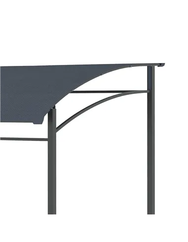 Outsunny 2.2 x 1.5 m BBQ Grill Gazebo Tent, Garden Grill with Metal Frame, Curved Canopy and 10 Hooks, Outdoor Sun Shade, Grey