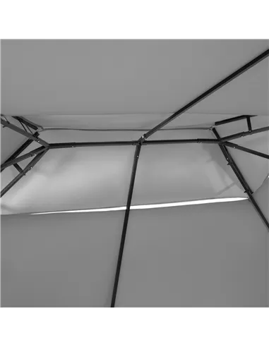 Outsunny 4m x 3(m) Metal Gazebo Canopy Party Tent Garden Pavillion Patio Shelter Pavilion with Curtains Sidewalls, Dark Grey