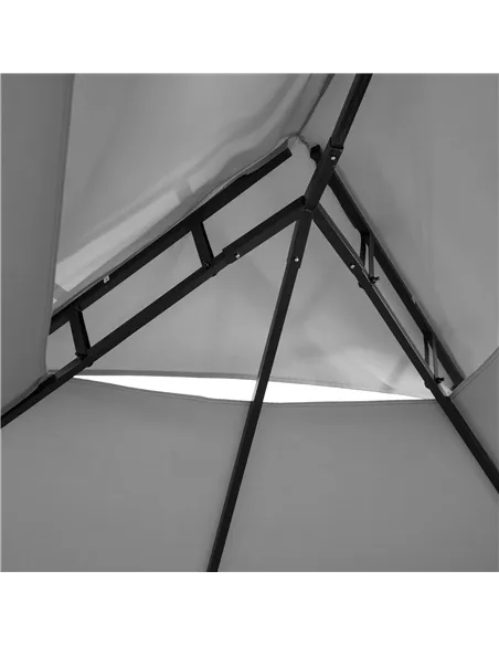 Outsunny 4m x 3(m) Metal Gazebo Canopy Party Tent Garden Pavillion Patio Shelter Pavilion with Curtains Sidewalls, Dark Grey