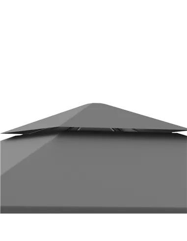 Outsunny 3 x 3m Outdoor Steel Gazebo with 2 Tier Roof, Garden Gazebo Patio Canopy Marquee Shelter with Decorative Steel Frame - 