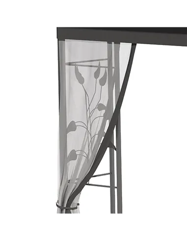 Outsunny 3 x 3(m) Steel Frame Double Roof Garden Gazebo - Grey