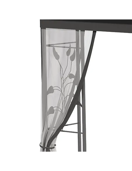 Outsunny 3 x 3(m) Steel Frame Double Roof Garden Gazebo - Grey