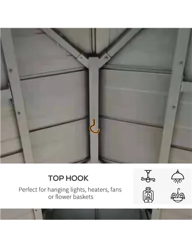 Outsunny 3.5 x 3.5m Outdoor Hardtop Gazebo Canopy with Two-tier Metal Roof and Solid Wood Frame Outdoor Patio Shelter for Patio,