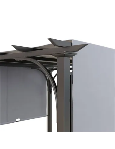 Outsunny 3 x 3(m) Outdoor Pergola, Garden Pergola Gazebo with Adjustable Canopy, Grey