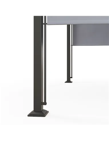 Outsunny 3 x 3(m) Outdoor Pergola, Garden Pergola Gazebo with Adjustable Canopy, Grey