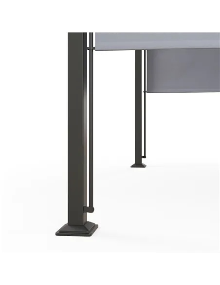 Outsunny 3 x 3(m) Outdoor Pergola, Garden Pergola Gazebo with Adjustable Canopy, Grey