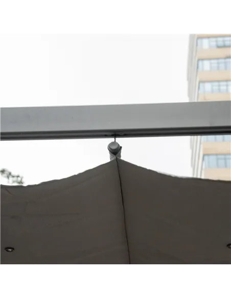 Outsunny 3 x 3 m Aluminum Gazebo, with Retractable Roof - Grey