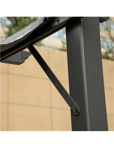 Outsunny 3 x 3 m Aluminum Gazebo, with Retractable Roof - Grey