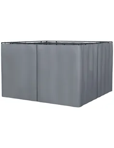 Outsunny Replacement Gazebo Curtains 4-Panel Sidewalls with Zipper for 3 x 3 (M) Yard Gazebos Canopy Tent, Dark Grey