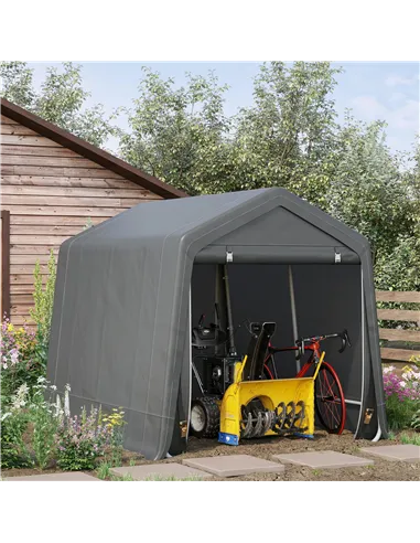Outsunny 9 X 7.5ft Temporary Outdoor Equipment Shed - Dark Grey