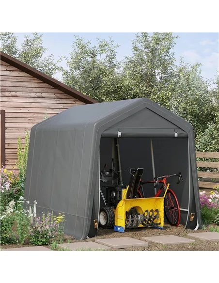Outsunny 9 X 7.5ft Temporary Outdoor Equipment Shed - Dark Grey