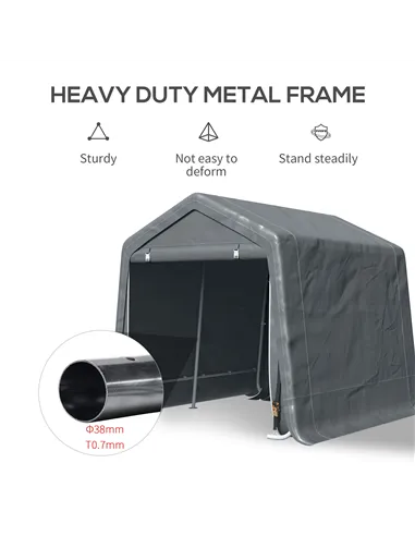 Outsunny 9 X 7.5ft Temporary Outdoor Equipment Shed - Dark Grey