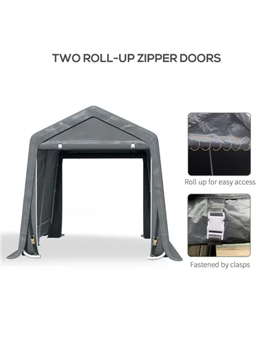 Outsunny 9 X 7.5ft Temporary Outdoor Equipment Shed - Dark Grey