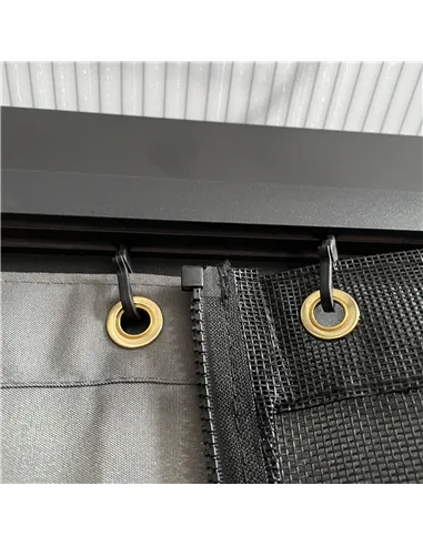 Outsunny 3.6 x 4m Hardtop Gazebo Canopy with Polycarbonate Roof, Aluminium Frame, Permanent Pavilion Garden Gazebo with Netting 