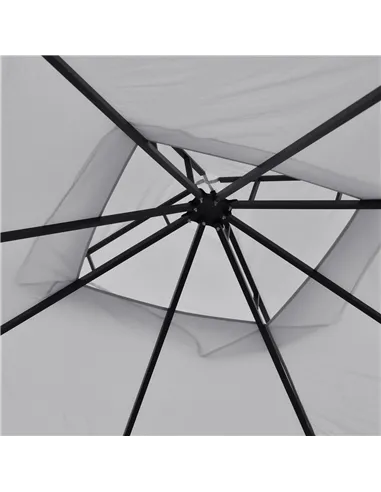 Outsunny 3 x 3(m) Garden Gazebo Patio Party Tent Shelter Outdoor Canopy Double Tier Sun Shade Metal Frame Netting, Light Grey