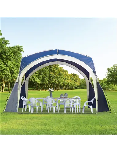 Outsunny 3.5 x 3.5M Camping Gazebo, Outdoor Event Shelter Dome Tent Garden Sun Shelter Patio Spire Arc Pavilion Camp Sun Shade T