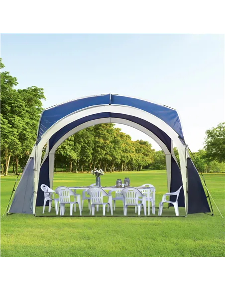 Outsunny 3.5 x 3.5M Camping Gazebo, Outdoor Event Shelter Dome Tent Garden Sun Shelter Patio Spire Arc Pavilion Camp Sun Shade T