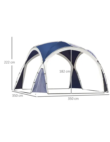 Outsunny 3.5 x 3.5M Camping Gazebo, Outdoor Event Shelter Dome Tent Garden Sun Shelter Patio Spire Arc Pavilion Camp Sun Shade T