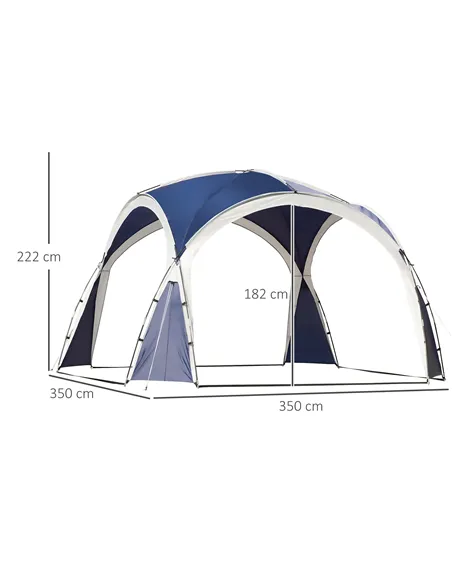 Outsunny 3.5 x 3.5M Camping Gazebo, Outdoor Event Shelter Dome Tent Garden Sun Shelter Patio Spire Arc Pavilion Camp Sun Shade T
