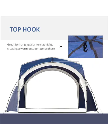 Outsunny 3.5 x 3.5M Camping Gazebo, Outdoor Event Shelter Dome Tent Garden Sun Shelter Patio Spire Arc Pavilion Camp Sun Shade T
