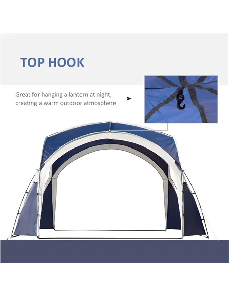 Outsunny 3.5 x 3.5M Camping Gazebo, Outdoor Event Shelter Dome Tent Garden Sun Shelter Patio Spire Arc Pavilion Camp Sun Shade T