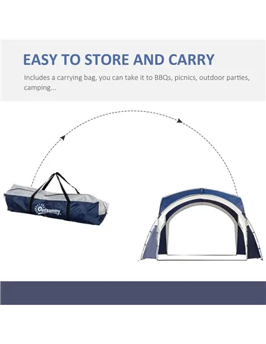 Outsunny 3.5 x 3.5M Camping Gazebo, Outdoor Event Shelter Dome Tent Garden Sun Shelter Patio Spire Arc Pavilion Camp Sun Shade T