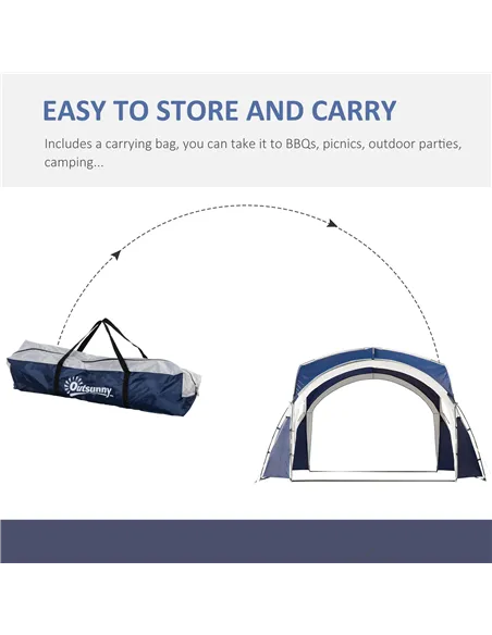 Outsunny 3.5 x 3.5M Camping Gazebo, Outdoor Event Shelter Dome Tent Garden Sun Shelter Patio Spire Arc Pavilion Camp Sun Shade T