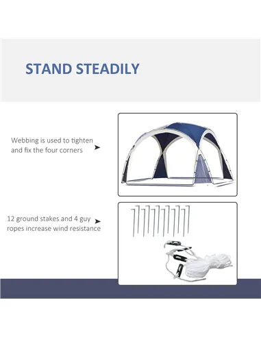 Outsunny 3.5 x 3.5M Camping Gazebo, Outdoor Event Shelter Dome Tent Garden Sun Shelter Patio Spire Arc Pavilion Camp Sun Shade T