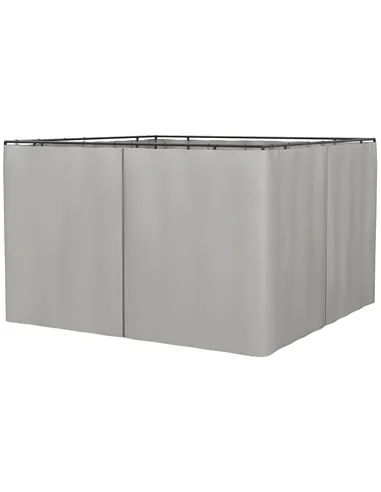 Outsunny Set of Four 3 x 3m Gazebo Replacement Walls - Light Grey