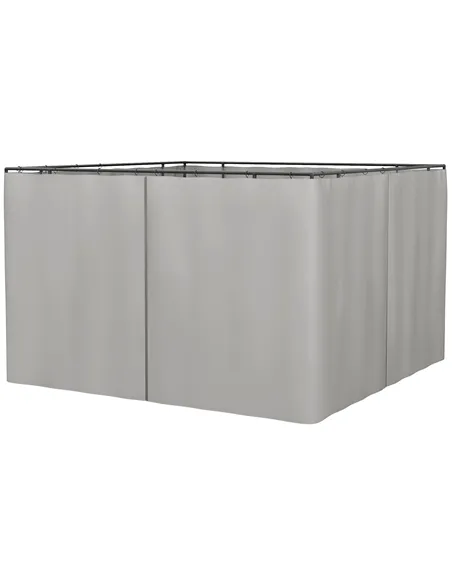 Outsunny Set of Four 3 x 3m Gazebo Replacement Walls - Light Grey