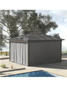 Outsunny Set of Four 3 x 3m Gazebo Replacement Walls - Light Grey 2