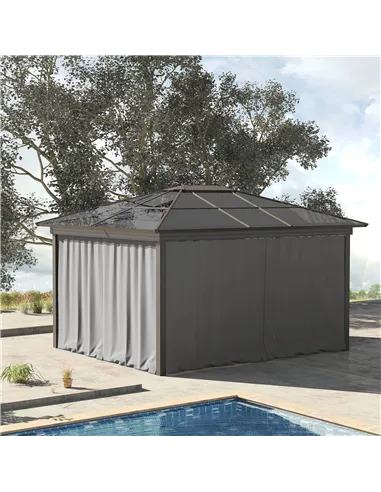 Outsunny Set of Four 3 x 3m Gazebo Replacement Walls - Light Grey
