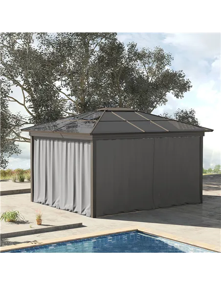 Outsunny Set of Four 3 x 3m Gazebo Replacement Walls - Light Grey