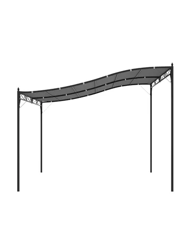 Outsunny 4 x 3 Meters Canopy Metal Wall Gazebo Awning Garden Marquee Shelter Door Porch - Grey